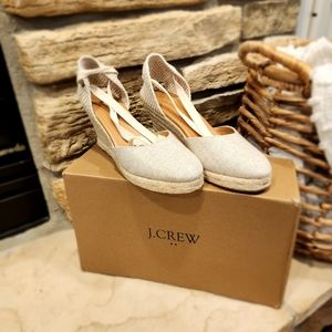 NWT Jcrew lace up espadrille wedges size 7